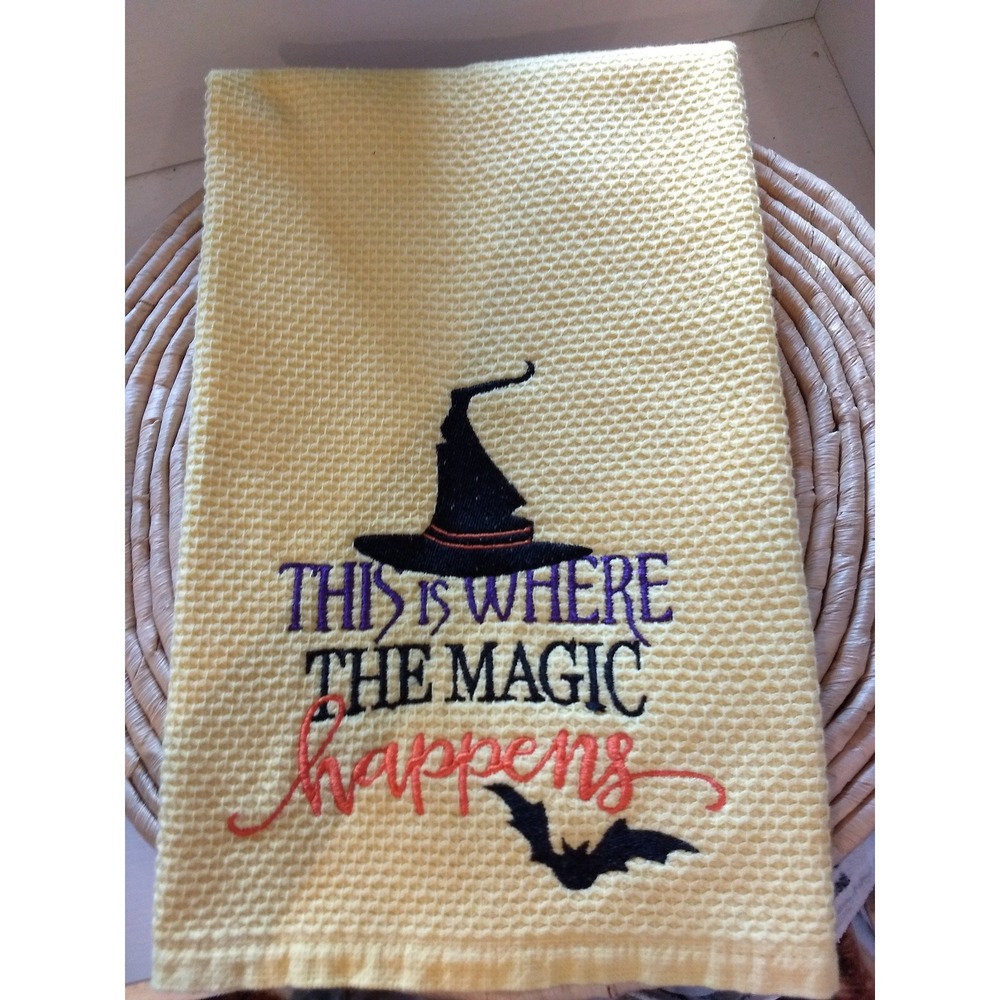 This Is Where The Magic Happens Kitchen Towel, Halloween Theme Set of 1